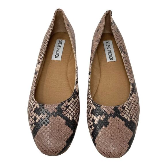 Steve Madden Danni Snakeskin Print Vegan Leather Ballet Flats Women’s Size 6 - Picture 2 of 10